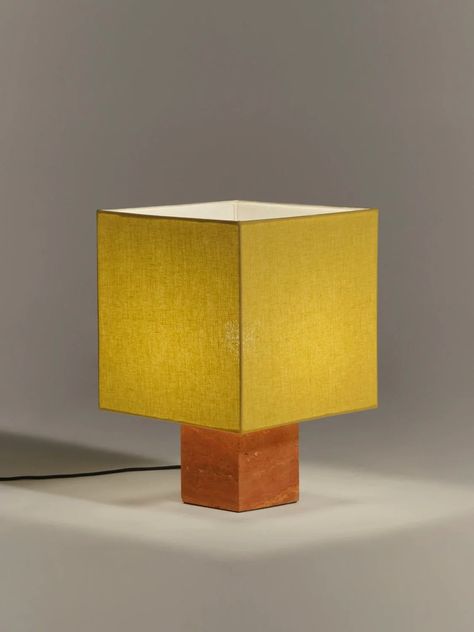 Roma I Table Lamp - Yellow, Table & Task Lamps – Claude Home Red Travertine, Travertine Table, Deco Luminaire, Travertine Stone, Structure Design, Luxury Linen, Floor Lights, Decoration Design, Lamp Design