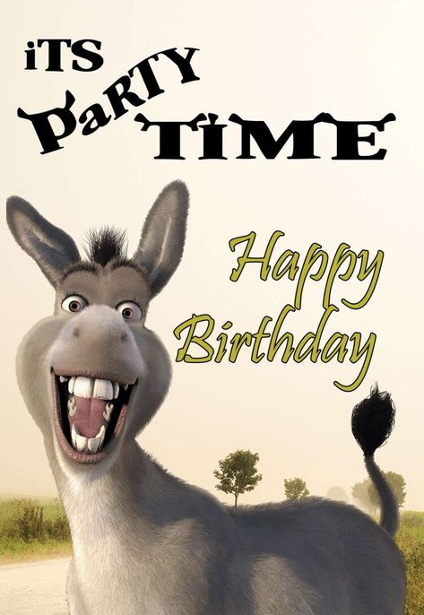 Shrek Pictures, Free Birthday Cards, Shrek Party, Funny Birthday Message, Shrek Donkey, Printable Birthday Cards, Happy Birthday Princess, Happy 13th Birthday, Happy 7th Birthday