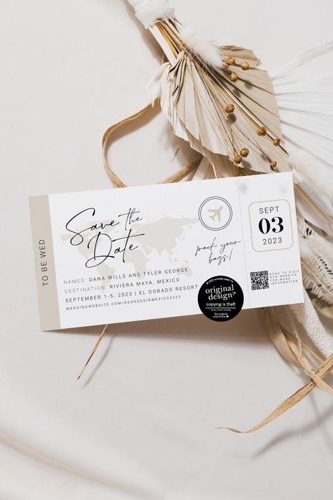 Save The Date Boarding Pass Design, Destination Wedding Bridesmaid Proposal, Passport Save The Date, Boarding Pass Wedding Invitations, Save The Date Destination Wedding, Boarding Pass Save The Date, Summer Stem Activities, Save The Date Destination, Travel Wedding Invitations