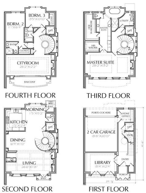 Jack Prestonwood, Castle Blueprints, Grid Plan, Townhouse Plans, Layout Bedroom, Brownstone Homes, Open Floor House Plans, Dentist Clinic, Luxury Townhouse