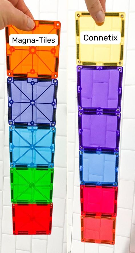 Connetix vs Magna Tiles (Which One Is The Best?) Magna Tile Activities, Magna Tile Storage, Magna Tile Storage Ideas, Magnetic Tiles Storage, Magnatile Printables Free, Magnetic Tile Storage Ideas, Connetix Storage, Magnatile Storage, Magna Tiles Ideas For Kids