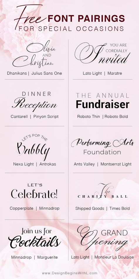 Fabulous Free Font Pairings for Special Occasions #freefonts Silhouette Font Pairings, Dafont Pairings, Font Pairing Dafont, Font Pairing Canva Free, Free Fonts Pairings, Cricut Font Pairing, Free Font Pairings Dafont, Fun Free Fonts, Best Font Pairings