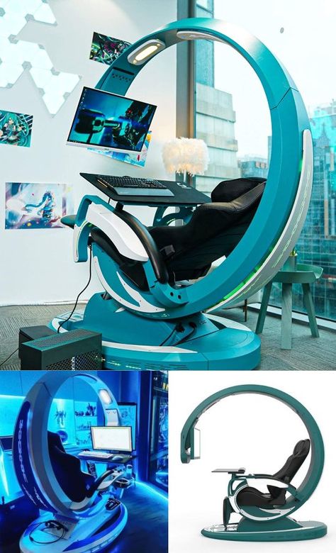 INGREM Zero Gravity E-Sports Gaming Chair Cool Gaming Rooms, Workstations Design, Gamer Chair, Computer Gaming Room, Gaming Furniture, Video Game Room Design, Computer Workstation, Gaming Room Setup, E Sports