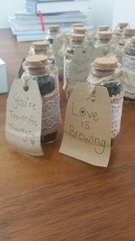 Tea favours for an engagement High Tea party #hightea #Loveisbrewing #tea-riffic High Tea Wedding, Stall Decorations, Party Favor Cups, Tea Favors, Tea Riffic, Tea Party Favors, High Tea Party, Afternoon Tea Parties, Wedding Inspirations