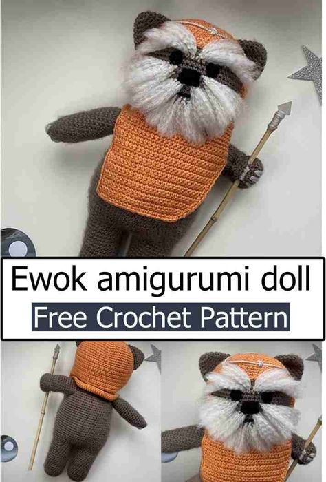 Crochet Ewok amigurumi Master Chief Crochet Pattern, Darth Vader Crochet Pattern, Ewok Crochet Pattern, Crochet Ewok Pattern, Crochet Starwars Amigurumi, Disney Amigurumi Free Pattern, Star Wars Crochet Patterns Free, Crochet Ewok, Star Wars Crochet Patterns