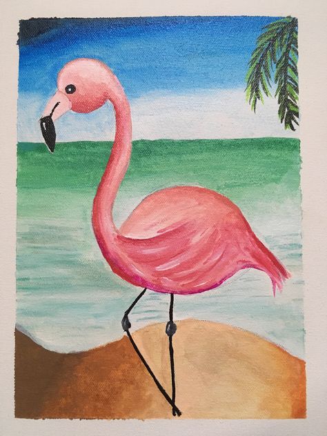 Flamingo Acrylic Painting, Drawing Mandalas, Monochromatic Painting, Cozy Bedroom Design, Flamingo Painting, Acrylic Paints, Art Class, Cozy Bedroom, Art Classes