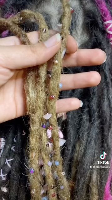 Loc Crystals, Locs With Crystals, Loc Sprinkles Locks, Loc Sprinkles, Dreadlocks Jewelry, Gothic Stuff, Dread Locks, Loc Hairstyles, Dreads Girl