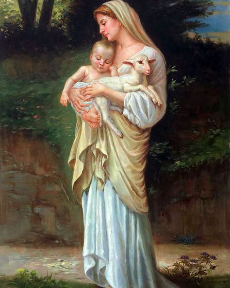 William Adolphe Bouguereau - Innocence, 1893  #oilpainting #potd #picture #painting #picoftheday #instadaily #interiordesign #interiordesigner #wallart #art #artwork #decorator #decor #designer #gallery #homedecor #masterpiece #nofilter #beauty William Adolphe, Baroque Painting, Home Decor Painting, William Adolphe Bouguereau, Rennaissance Art, Jesus Painting, Mary And Jesus, Blessed Virgin, Oil Painting Reproductions