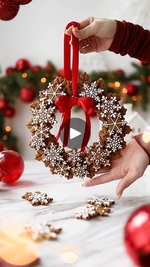 Baking Winter, Cookie Wreath, Winter Baking, Wreath Cookies, Cookies Homemade, Recipe Tutorial, Homemade Baking, Cooking Cookies, Christmas Mix