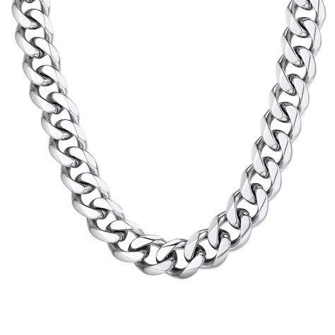 PRICES MAY VARY. NK 1:1 Curb Chain: 3MM/6MM/9MM/12MM width, 18/20/22/24/26/28/30 inches length Chains for Men/Women : Wear as Necklace or combined with your pendant. Nice and Chunky with A GREAT Shine, could holding up to your daily life. thick and sturdy appearance - beautiful look- the chain is what it is Material : 316L stainless steel, 18k real gold plated/black metal plated. (safe and comfortable to skin) Stunning Necklace:Sturdy construction chain details, has a good weight to it Package : Mens Chain, Chain Necklace For Men, Cuban Link Chain Necklaces, Mens Necklace, Mens Jewelry Necklace, Mens Chain Necklace, Link Chain Necklace, Men Jewelry, Necklace For Men