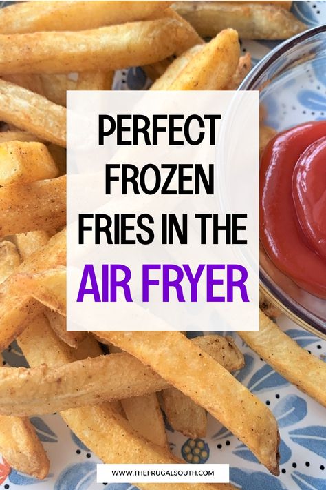 Perfectly cooked frozen fries served on a plate with ketchup, promoting air fryer use. Homemade Air Fryer French Fries, Air Fried French Fries, Air Fryer Frozen French Fries, Fried French Fries, Air Fryer Hacks, Fries In Air Fryer, Air Fry French Fries, French Fry Seasoning, Recipes Airfryer