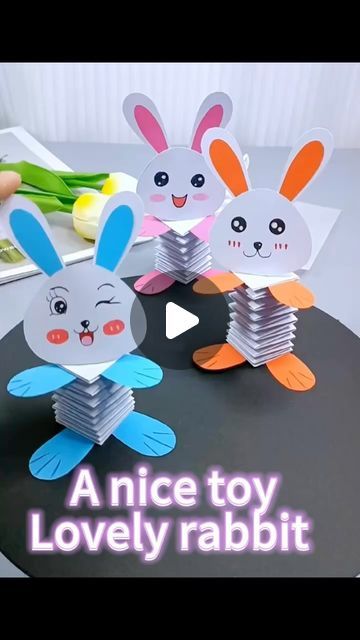 Paper crafts teacher on Instagram: "🎉🎉🎉A nice toy for your kids or students 🥰🥰

Lovely rabbit 🐰🐰😍

You can play with your kids. They must enjoy it 

Follow me @paper.crafts.teacher to view or to learn much more lovely paper crafts and creative handmade for your kids 

#papercrafters #papercraft #papercrafting #craftyideas #crafting #crafts #papercrafter #creativehandmade 
#craft #craftforkids #craftforchildren #craftersgonnacraft #handmadecrafts #crafthandmade" Construction Paper Arts And Crafts, Craft In Paper, Paper Craft Toys, Paper Activity For Kids, Rabbit Crafts For Kids, Rabbit Paper Craft, Paper Craft For Kids Easy, Dancing Crafts, Paper Craft Ideas For Kids