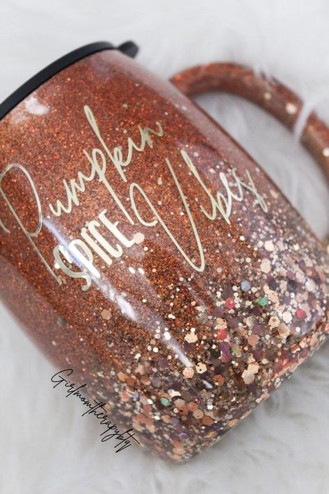 Fall Pumpkin Spice Vibes Glitter Tumbler | Etsy Fall Tumbler, Diy Wine Glasses, Nerd Crafts, Glitter Glasses, Wine Glass Crafts, Glitter Tumbler Cups, Matching Keychains, Custom Tumbler Cups, Tumbler Cups Diy