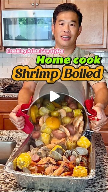 Freaking Asian Guy (JohnnyLaser) on Instagram: "Cajun Shrimp Boiled with Specialty Garlic Butter sauce Recipe #CajunShrimpBoil #ShrimpBoil #SeafoodLover #SpicyFood #HomemadeRecipe #homecooking #foodies #Yum  Recipe:  2 tbsp Paprika 1/2 tsp Lemon Pepper 1 tbsp Chili Powder 1 tbsp Cayenne Pepper 1 tsp Thyme 4 tbsp Garlic Powder 2 tbps Lemon Grass 1/2 tsp Lime Powder 4 tbsp Cajun Seasoning 4-7 Bay Leaves 4-5 Stick Unsalted Butter 1 Whole Garlic 2 Onion 2 tbsp Onion Powder 1 tsp Oregano *optional" Captain Boil Sauce Recipe, Spicy Shrimp Boil Recipe, Garlic Butter Sauce Recipe, Cajun Shrimp Boil, Crawfish Boil Recipe, Creole Dishes, Cajun Boil, Corn Side, Boil Recipes