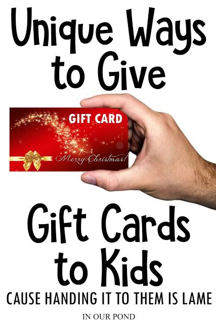 Unique and fun ways to give gift cards to kids // Life in Our Pond // Cause just handing it to them is lame Gift Card Presentation For Kids, Ways To Give Gift Cards, Funny Gift Cards, Gift Card Presentation, Free Gift Cards Online, Target Gift Cards, Wrapping Gift Cards, Target Gifts, Christmas Series