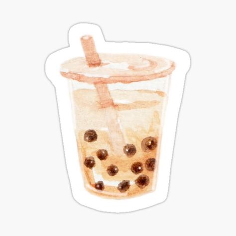 foodies sticker Milk Tea Sticker, Watercolour Stickers, Tea Drinks, Bubble Milk Tea, Milk Tea, Milk, Tea, Drinks, For Sale