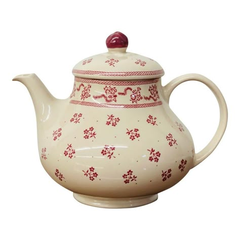 Beautiful Vintage Porcelain Teapot with Raspberry Floral Pattern.  Marked “Made in England” on bottom.  Excellent vintage condition!  Measures 7” tall x 8.5” long from handle to spout, 6” in diameter. Aesthetic Teapot, Teapot Aesthetic, Old Tea Pots, Vintage Tea Pot, Vintage Tea Kettle, Teapot Ceramic, Modern Tea Pot, Vintage Teapots, Tea Pots Art