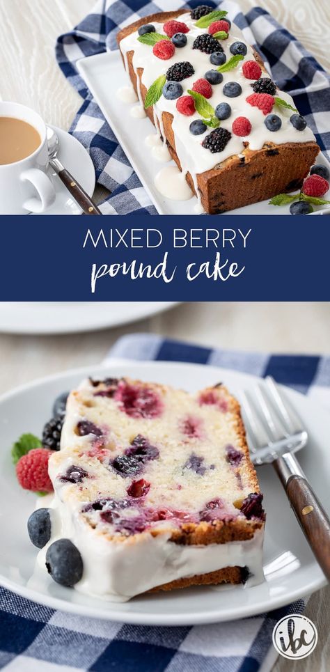 How to Make Mixed Berry Pound Cake #mixedberry #poundcake #cake #dessert #recipe #berries #cake Triple Berry Cake Recipe, Lemon Berry Cake Recipe, Mixed Berry Loaf Cake, Mixed Berry Loaf Bread, Easy Berry Cake, Blackberry And Blueberry Recipes, Mixed Berry Desserts, Mixed Berry Dessert Recipes, Mixed Berries Recipes