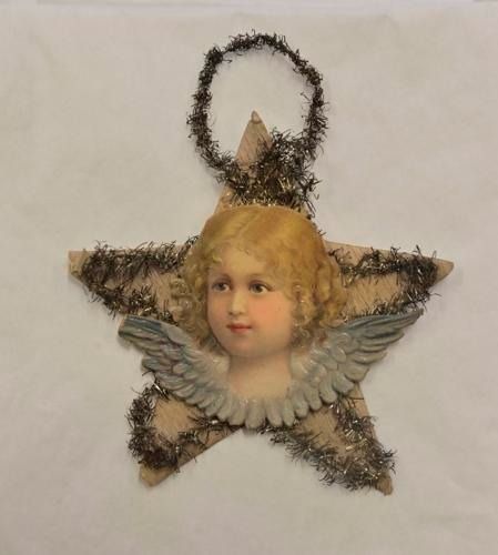 Antique Christmas: a close-up look at rare Victorian ornaments made from scraps of paper [photos, video] | Home & Garden | lancasteronline.com Tree Ornament Ideas, Vintage Inspired Christmas Ornaments, Yellow Ornaments, Star Angel, Star Christmas Tree, Victorian Christmas Ornaments, Spun Cotton Ornaments, Cotton Ornaments, Antique Christmas Ornaments