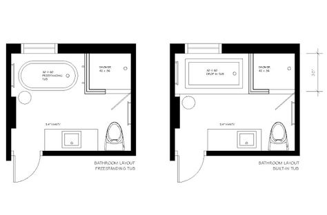 bathroom layout options Small Bathroom Design Layout, 5x8 Bathroom Layout, Small Bathroom Floor Plans, Small Bathroom Plans, Bathroom Design Plans, Bathroom Layout Ideas, Bathroom Layout Plans, Small Bathroom Pictures, Best Kitchen Design