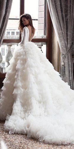 Stunning wedding dresses with simple with long sleeves illusion neckline and a fabulous ruffled skirt! millanova Wedding Dresses Fit, Wedding Dress Ruffle, Wedding Dress Tea Length, Milla Nova Wedding Dresses, Queens Wedding, Wedding Dress With Train, Dress With Train, Long Sleeve Wedding Dress, Ruffle Wedding Dress