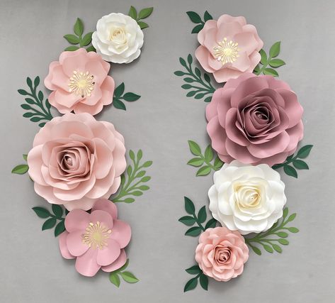 Girl Nursery Flowers, Paper Flower Nursery, Rose Paper Flower, Kaleido Star, Nursery Flowers, Paper Flower Wall Art, Flowers Nursery, Nursery Decor Inspiration, Rose Paper