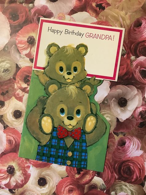 EXTREMELY RARE Circa 1950s Vintage 'Happy Birthday Grandpa!' Card - Cute Bear Design - Collectable - Made In Great Britain by Valentines by WatsonsVintageFinds on Etsy Happy Birthday Grandpa Card, Grandpa Birthday Card, Grandpa Card, Happy Birthday Grandpa, Father Birthday Cards, Vintage Envelope, Nana Birthday, Happy Birthday Vintage, Grandpa Birthday