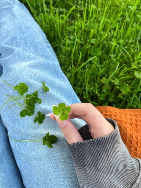 Clover Girl Aesthetic, Clover Aesthetic, Love And Luck, Green Clover, Rangoli Designs Diwali, Clover Green, Lucky Clover, Crop Top And Shorts, Lucky Star