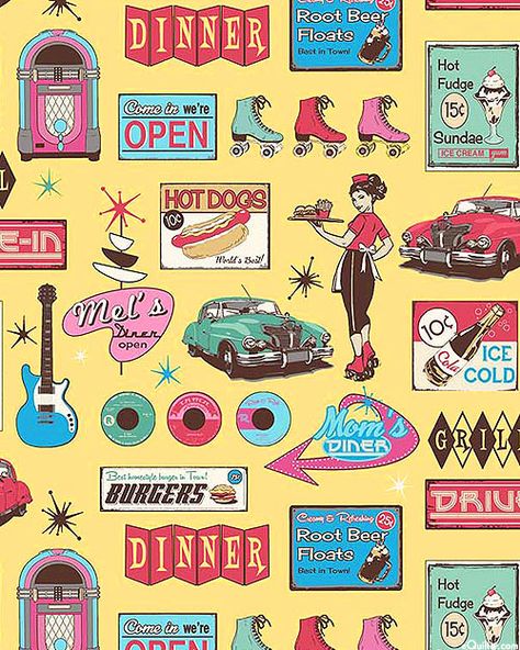 1950 Diner Aesthetic, Vintage 50s Art, Diner 50s, 1950 Art, 1950s Aesthetic Art, 1950s Retro, 1950's Diner, 1950s Diner Party, 1950 Graphic Design