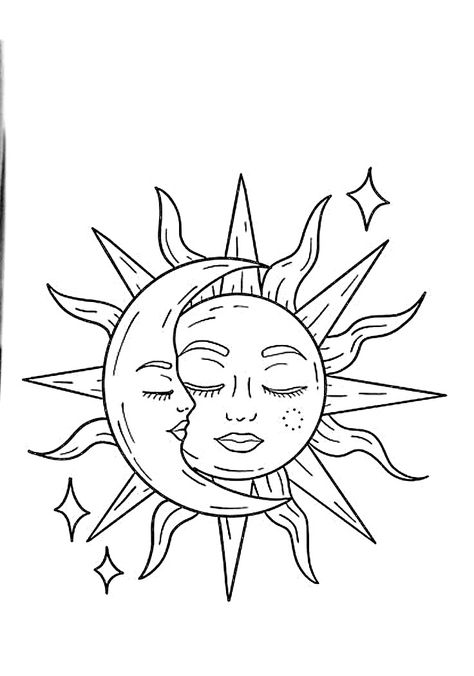 Eclipse Tattoo, Luna Tattoo, Surf Logo, Love Coloring Pages, Drawing Stencils, Arte Van Gogh, Tattoo Design Book, Country Paintings, Easy Drawings Sketches