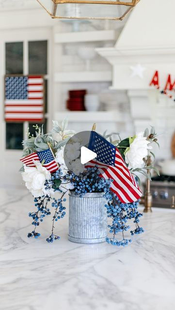 Holly Jolley on Instagram: "This patriotic themed centerpiece is one of my favorites and it’s super easy to make! All the flowers, greenery, and berries are from @evolution.homedecor (except the blue ranunculus flower, that is from hobby lobby).
Happy Fourth of July! 
💙🇺🇸♥️💙🇺🇸♥️💙🇺🇸♥️💙🇺🇸♥️
#fourthofjuly #fourthofjulydecor #fourthofjuly🇺🇸 #4thofjulydecor #patrioticdecor #centerpiece" Blue Ranunculus, Ranunculus Flower, Fourth Of July Decor, Happy Fourth Of July, Patriotic Decorations, Ranunculus, The Flowers, Hobby Lobby, My Favorites