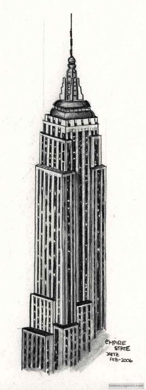 Dibujo empire state building Nueva York Empire State Building Drawing, Building Tattoo, Empire State Building Painting, Empire State Building Art Deco, New York Illustration, Empire State Building Construction, Blue Empire State Building, New York Tattoo, Building Sketch