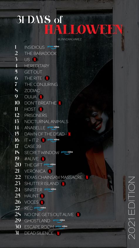 Horror movies list The Best Scary Movies, Classic Scary Movie List, Thriller Horror Movies, Movie To Watch On Netflix Best Horror, Insidious Movies In Order, Horror Movie Series, 31 Days Of Scary Movies, Horror Movies Netflix List 2023, Top Horror Movies To Watch