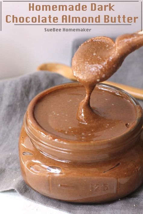 Chocolate Almond Butter Recipe, Nut Butter Recipes, Homemade Almond Butter, Homemade Dark Chocolate, Chocolate Almond Butter, Almond Butter Recipes, Biscuits Graham, Dark Chocolate Almonds, Treats Recipes