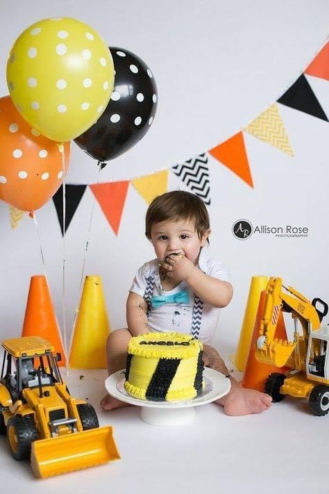 Construction Cake Smash, Construction Banner, Construction Birthday Cake, Construction Theme Birthday Party, Construction Theme Party, Boy Nursery Decor, Baby Boy Nursery Decor, 1st Birthday Cake Smash, 2nd Birthday Party Themes