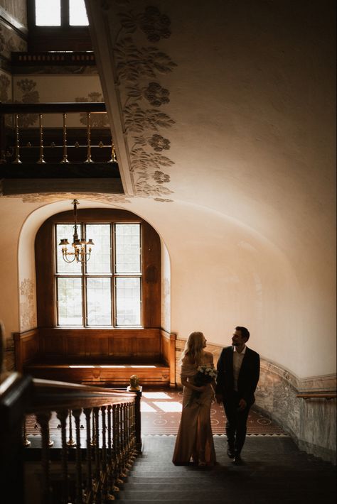 Wedding in Copenhagen, city hall Copenhagen City Hall Wedding, Copenhagen Photoshoot, Copenhagen Elopement, Botanical Garden Photoshoot, Aesthetic Wedding Photography, Denmark Wedding, Love Is Just A Word, Copenhagen Wedding, City Hall Wedding Photos