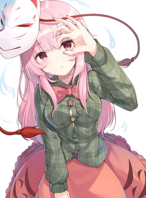 Kokoro Touhou, Hata No Kokoro, Fan Art, Zelda Characters, Anime, Pink, Fictional Characters, Art