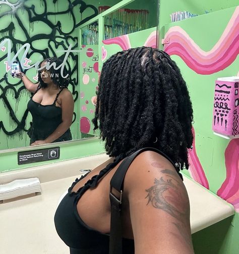 Females With Locs, Messy Locs Black Women, Starter Locs 4c Hair, Female Locs, Feminine Locs, Female Dreads Hairstyles, Medium Locs, Locs Black Women, Dreadlocks Hair Care