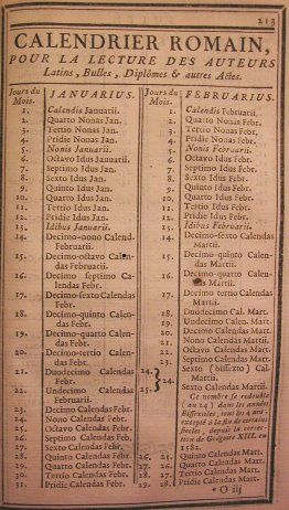 The name of each day of the month is written next to the day's number. The first was called "Calendis". Note how on the 6th of the month it actually starts counting backwards towards the ides of the month (the ides of January were on the 13th). After that it is essentially a countdown towards the Calends of the following month; hence the 14th of Januarius (January, month of the god Janus) was known as "the ninenteenth day before the Calends of Februarius". The name Februarius came from the word Julian Calendar, Counting Backwards, January Month, Aztec Symbols, Roman Calendar, Calendar January, Modern Calendar, Empire Romain, Diy Calendar