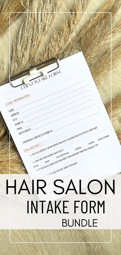 Hair Salon Client Intake Form New Client Hair Salon Form Consultation Intake Hairdresser Form Consult Salon Hair Dresser Client Form Intake - Etsy Canada Hair Salon Suite Decor, Hair Salon Suite, Client Template, Client Consultation, Client Intake Form, Hair Salon Marketing, Business Plan Example, Hair Salon Business, Intake Form