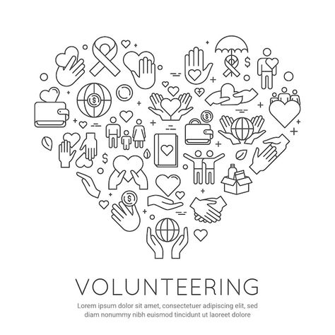 Vector volunteer line poster. charity an... | Premium Vector #Freepik #vector #donate #charity #philanthropy #charity-hands Donation Poster, Charity Poster, Alien Pictures, Identity Card Design, Work Vision Board, Line Poster, Volunteer Activities, 2023 Goals, Pamphlet Design