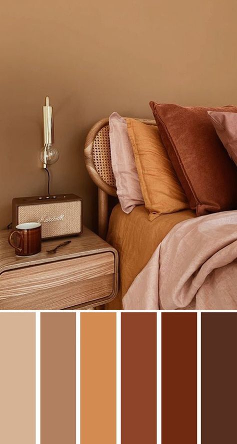 Ochre Bedroom, Los Angeles Living, Mustard Bedroom, Bedroom 2025, A Beautiful House, French Bedroom, Brown Bedroom, Bed And Bath, Bedroom Paint