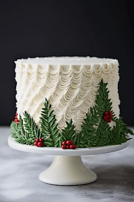 50+ Buttercream Christmas Cakes to Lust After | PARTY INSPO | Now thats Peachy Christmas Village Cake Ideas, Christmas Cake Frosting, Gingerbread House Wedding Cake, Cakes For Celebrations, Extra Cake Ideas, Christmas White Cake Recipes, Tiramisu Christmas Cake, Pan Cake Decorating Ideas, Christmas Cake Decorated