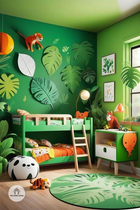 Are you struggling to find the perfect theme for your child's room? Let me help you explore vibrant and imaginative designs that inspire creativity and joy! From whimsical jungle adventures to enchanting fairy tales, I’ll share tips on using bright colors and playful patterns to transform your child's space. Together, we can create a cheerful environment that truly reflects their personality and interests. Let's make their room a playful paradise! #KidsRoomDecor #ColorfulThemes #PlayfulParadise #InteriorDesign #HomeDecor#KidsRoomDecor #ColorfulThemes #PlayfulParadise #InteriorDesign #HomeDecor Kids Room Jungle Theme, Kids Room Jungle, Jungle Mural For Kids, Kids Bed Canopy Jungle, Jungle Lamp Kids, Jungle Mural For Kids Simple, Kids Jungle Bedding, Enchanted Fairies, Jungle Adventure