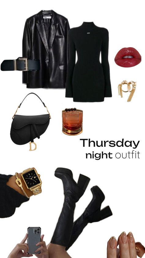 Thursday night outfits Total Black Outfit, Total Black, Thursday Night, Night Outfits, Black Outfit, Black