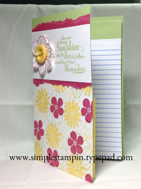 Altered Notebooks, Altered Composition Books, Note Pad Holder, Composition Books, Post It Note Holders, Note Pad Covers, Mary Fish, Stampin Up Project, Note Holders