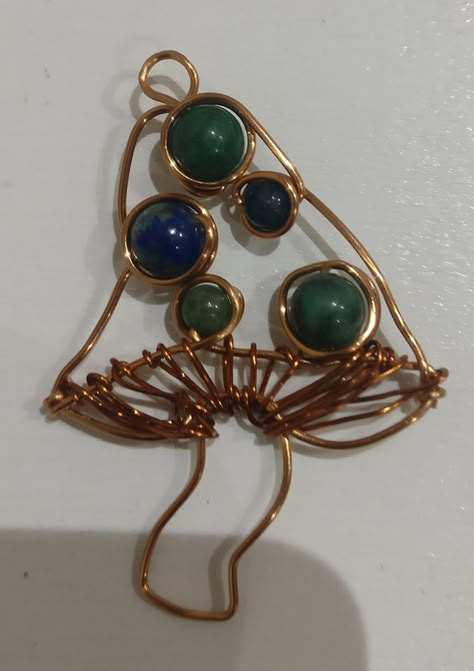 Thank you Vaidehi for sharing this pic of your awesome beaded mushroom pendant inspired by my YouTube tutorial. Click image to watch the video. #mushrooms #jewelrymaking #diy Mushroom Wire Art, Wire Wrapped Mushroom Pendant, Diy Wire Pendant, Mushroom Wire Wrap, Wire Mushroom, Wire Wrapped Mushroom, Beaded Mushroom, Wire Wrapped Stone Jewelry, Wire Wrap Jewelry Designs