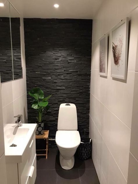 Small Bathroom Tiles Ideas, Toilet Room Design, Tiles Small Bathroom, Small Bathroom Remodels, Half Bathroom Design Ideas, Half Bathroom Design, Small Half Bathroom, Small Downstairs Toilet, Small Bathroom Wallpaper