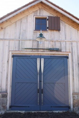 Boat House doors Boat House Ideas, Barndoor Hardware, Door Knobs And Knockers, Boat Shed, Lakefront Living, Shed Doors, Lake House Ideas, Beach Shack, Boat House