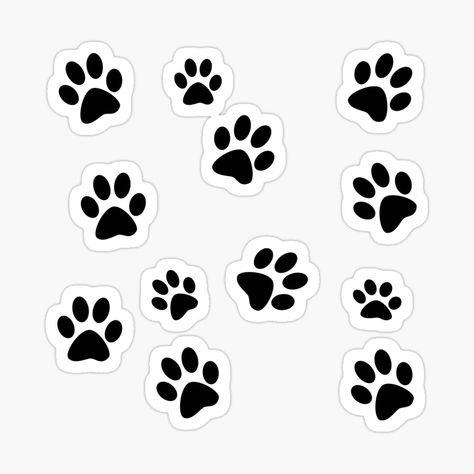 Patten Design, Black Paw Print, Corgi Drawing, Puppy Paw Prints, Paw Print Stickers, Paw Pattern, Cat's Paw, Black Stickers, Decorate Notebook